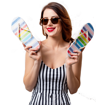 pies sudorosos en chanclas