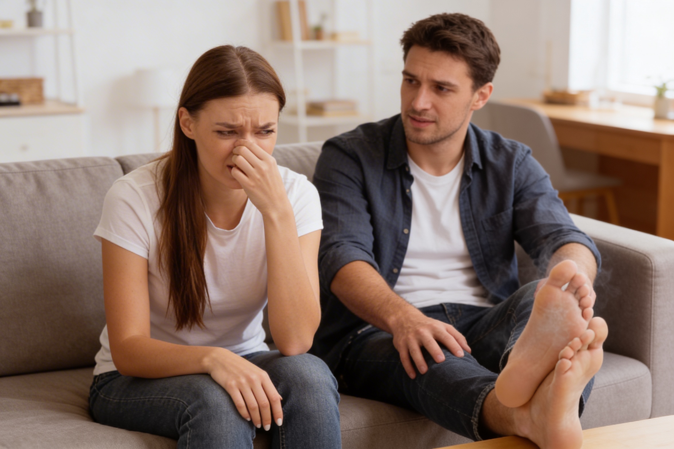 Remedio para pies sudorosos y zapatos malolientes.